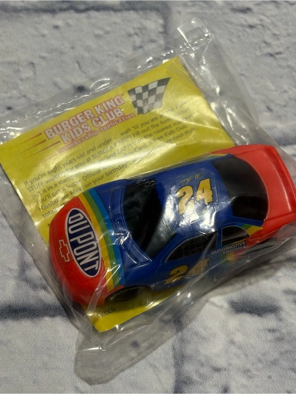 Deadstock 1997 Burger King “Kids Club” Nascar Jeff Gordon kids meal toy